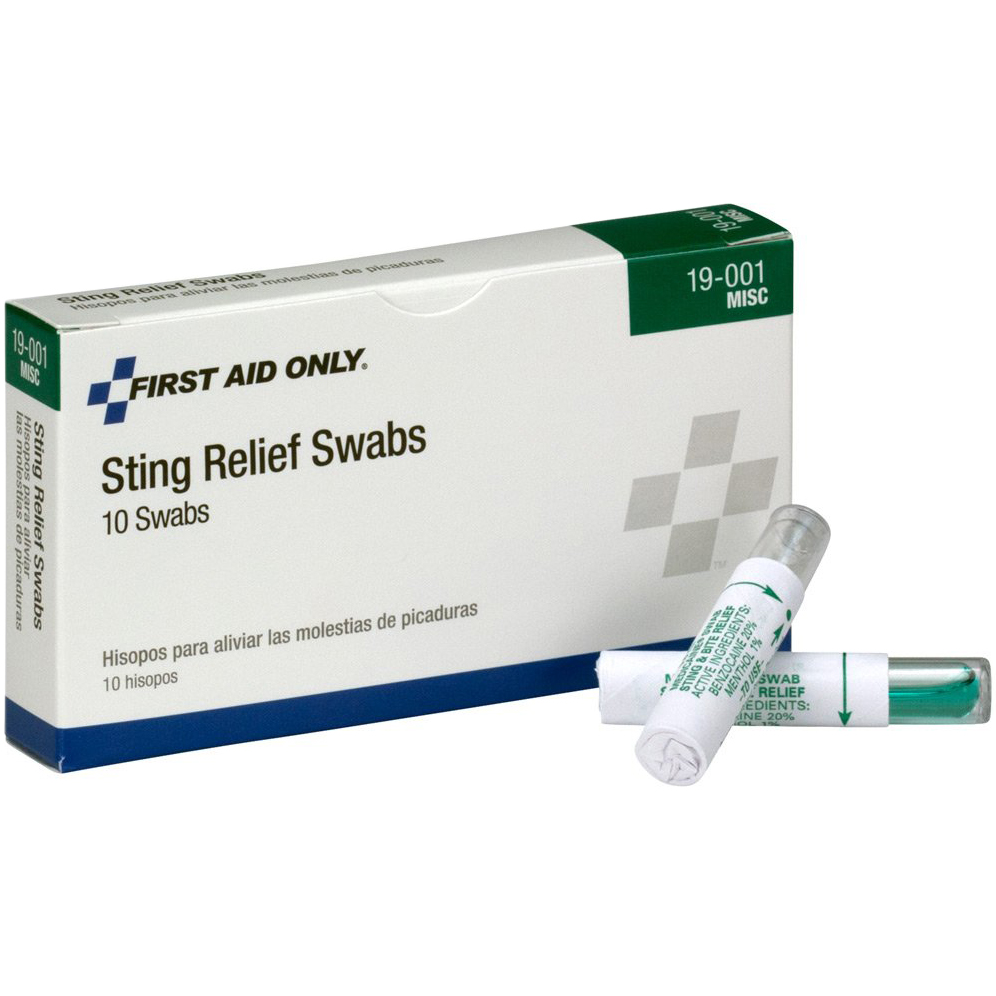 First Aid Only Box of 10 Sting Relief Swabs from GME Supply