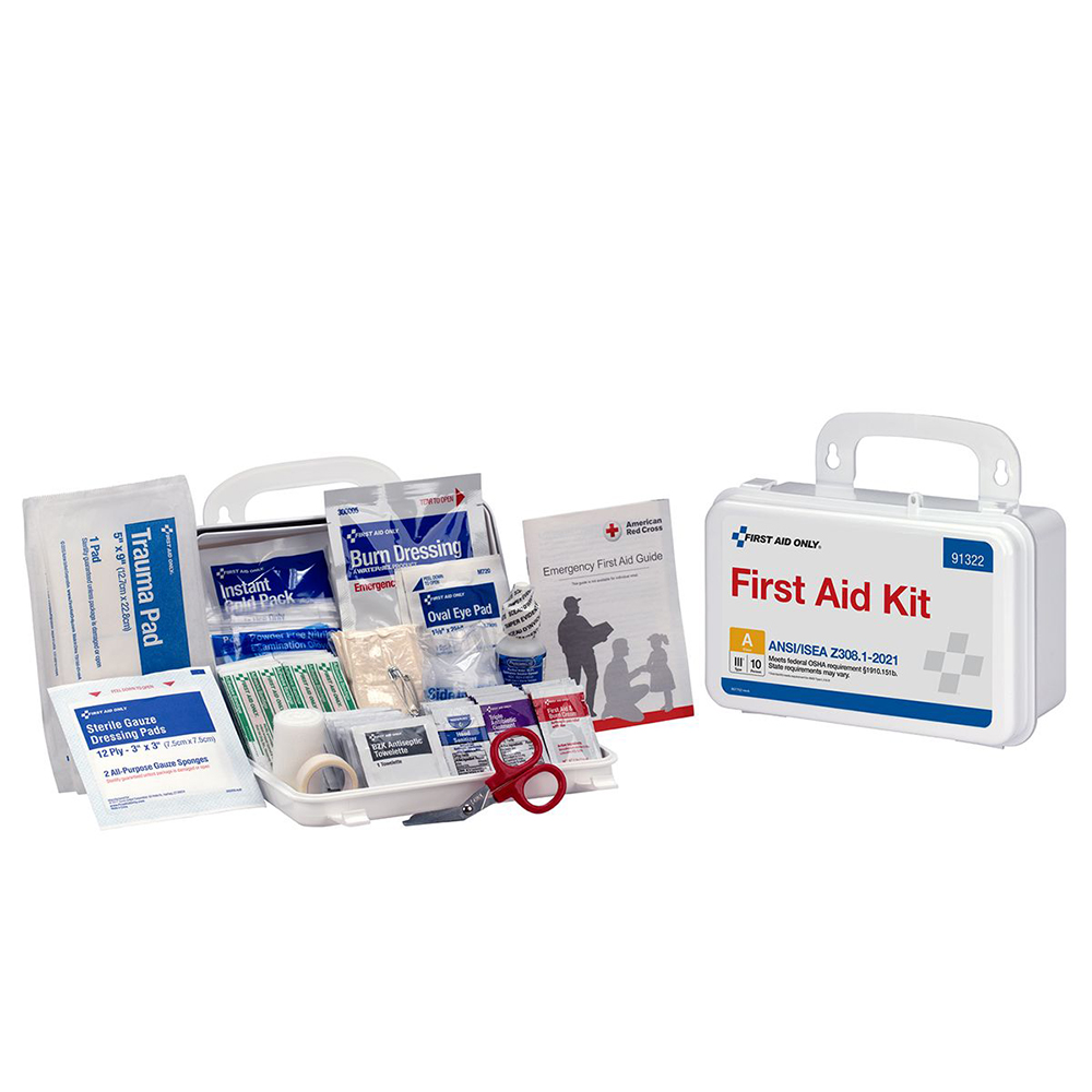 First Aid Only ANSI A 10 Person Plastic ANSI 2021 Compliant First Aid Kit from GME Supply