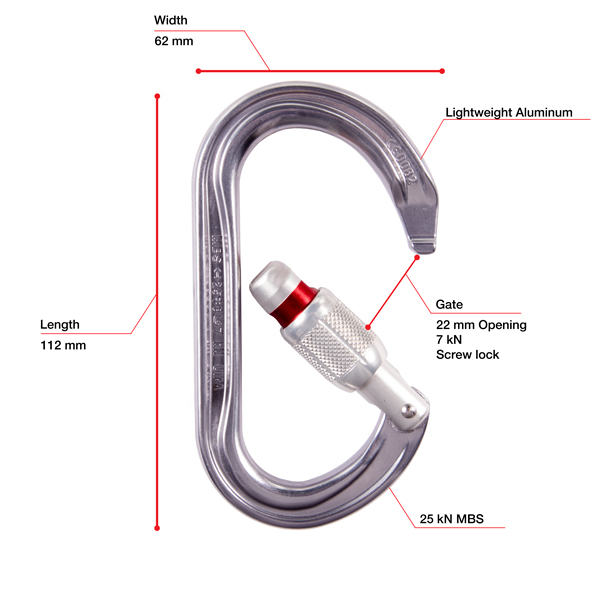 Petzl OK Aluminum Oval Carabiner from GME Supply