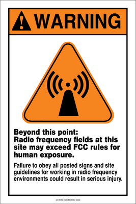 Accuform Radio frequency Fields Warning Sign from GME Supply