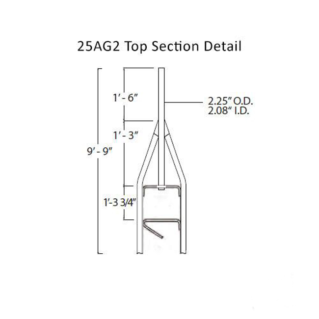 Rohn 25G Standard Top Tower Section with ID Mounting Pipe from GME Supply