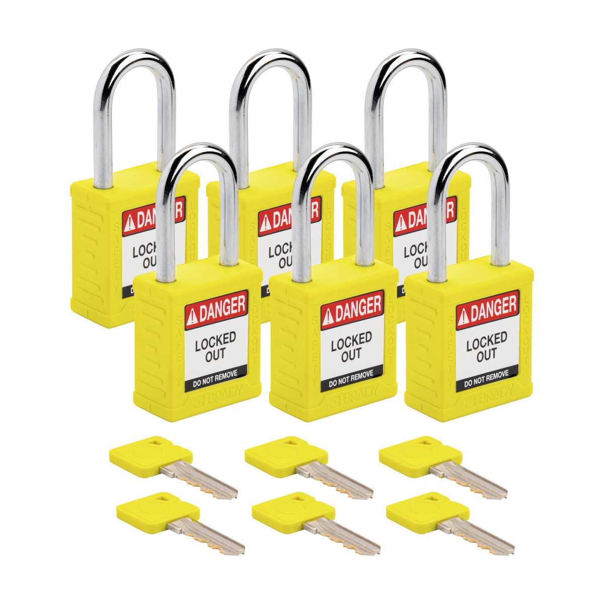 Brady Velocity Nylon Safety Lockout Padlocks 6 Pack from GME Supply