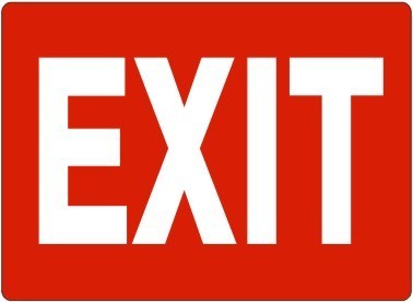 Safehouse Signs Aluminum Exit Sign White Letters on Red  from GME Supply