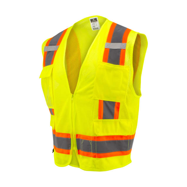 Radians SV6 Two Tone Surveyor Type R Class 2 Mesh Safety Vest Hi-Vis Green from GME Supply
