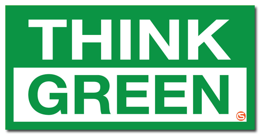 'Think Green' Motivational Workplace Banner from GME Supply