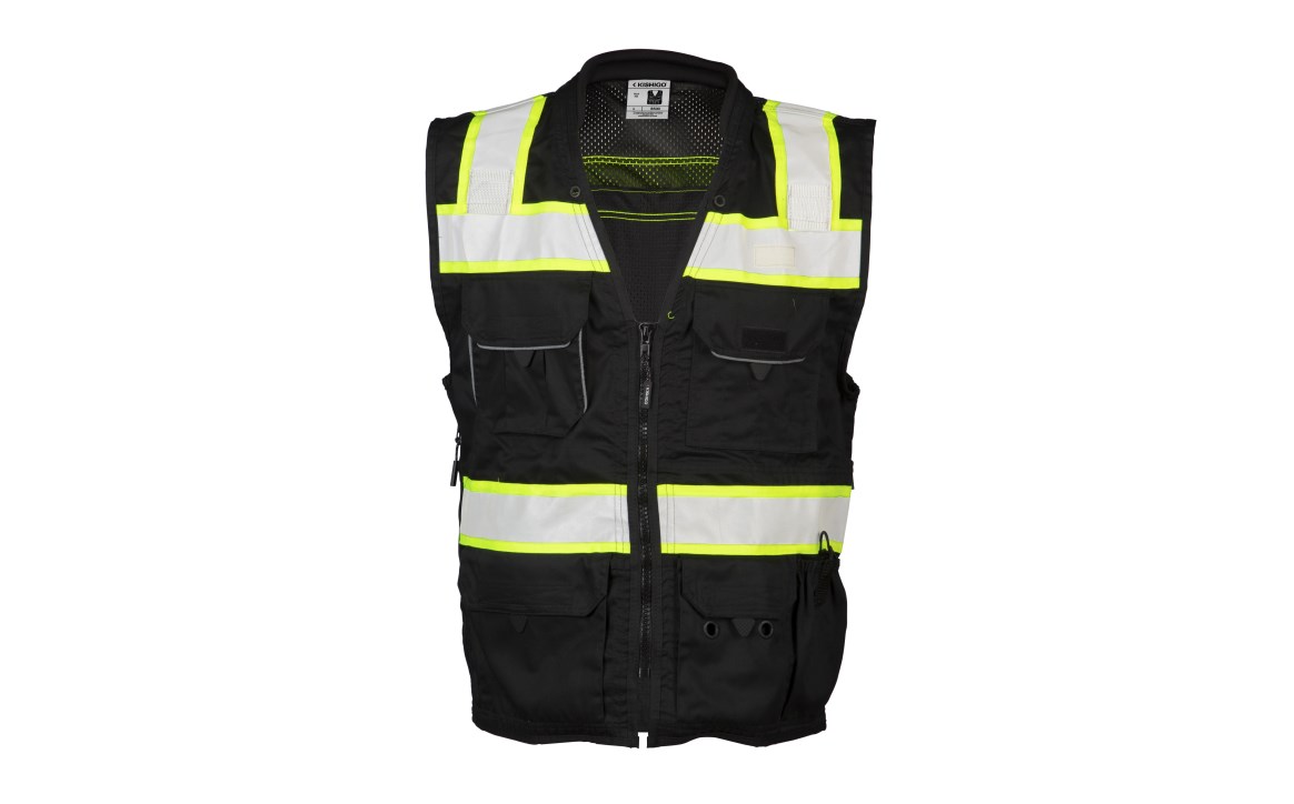 ML Kishigo B500 Black/Lime Enhanced Visibility Professional Utility Vest (Non-ANSI) from GME Supply