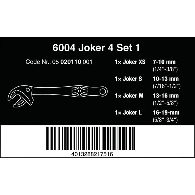 Wera Joker 6004 4 Piece Self-Setting Spanner Set from GME Supply