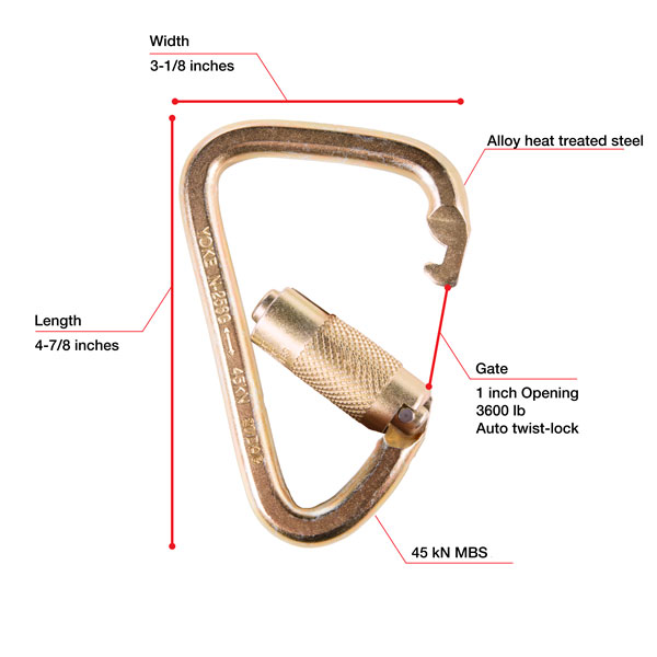 WestFall Pro 7400  4-7/8 x 3-1/8 Inch Steel Carabiner from GME Supply