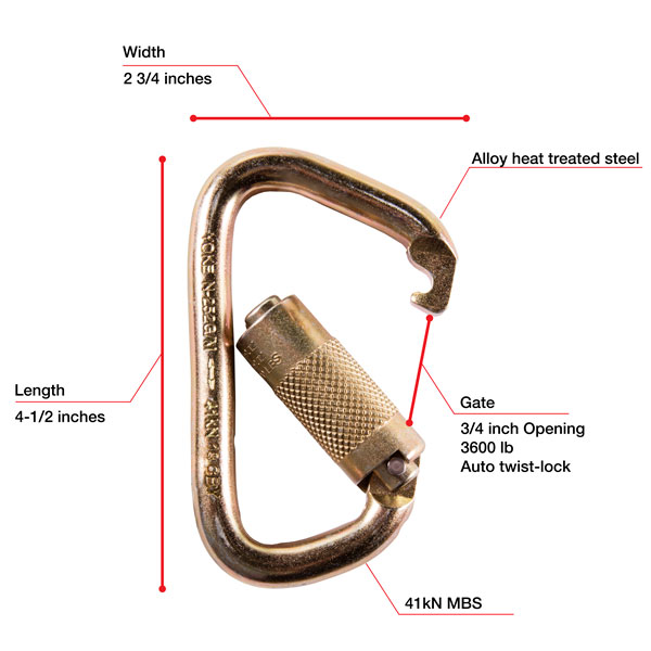 WestFall Pro 7405 4-1/2 x 2-3/4 Inch Steel Carabiner from GME Supply