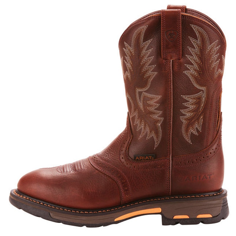 Ariat 10001187 Workhog Pull-On Soft Toe Work Boot Dark Copper from GME Supply