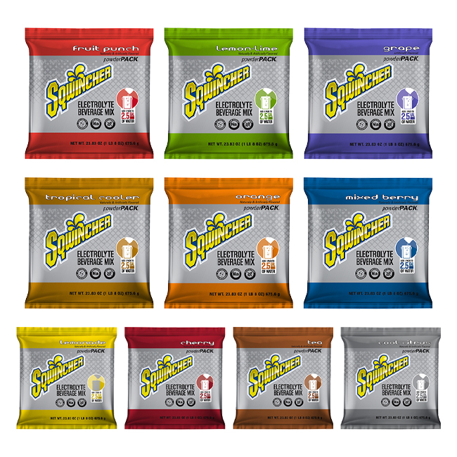 Sqwincher 2.5 Gallon Powder Sports Drink Mix (32 Pack) from GME Supply