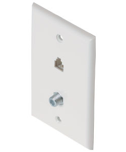 CTS Wall Plate Barrel & RJ11 White from GME Supply