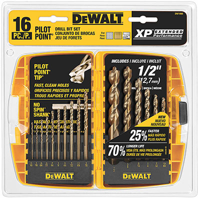 DeWALT Pilot Point 16 Piece Drill Bit Set with Case from GME Supply